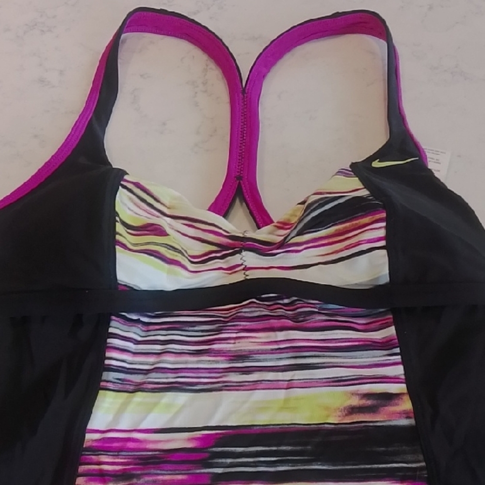 Nike Women's Multicolor Striped Swim Top